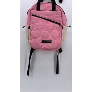 BAGSMART Women's Pink-Cream Quilted Laptop Backpack